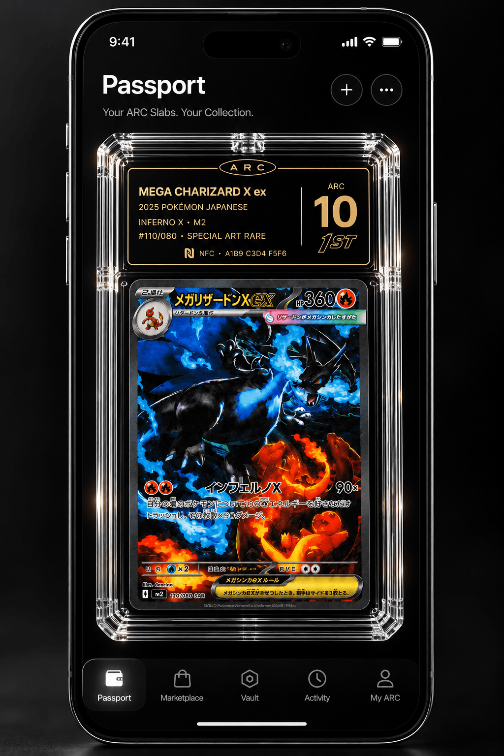 ARC Passport app showing a collection of graded cards