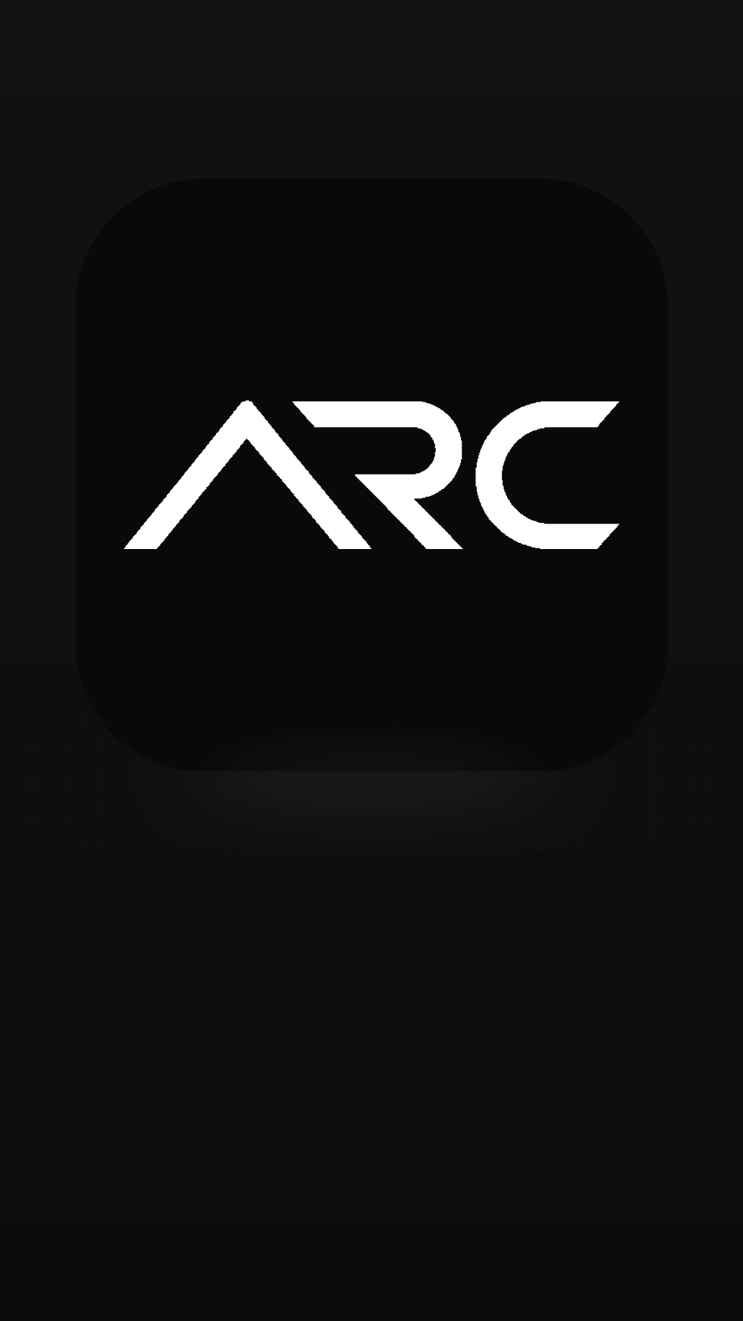 ARC transparent slab in a black studio setting
